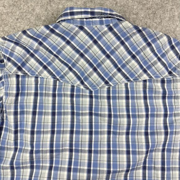 Wrangler 20X Competition Shirt Mens XL Plaid Pearl Snap Flip Cuff Western Rodeo - Picture 10 of 13